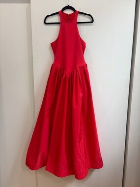 NWT - Maeve Sleeveless Crew-Neck Drop-Waist Red Maxi Dress